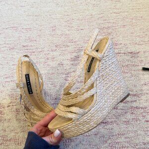 Alice + Olivia Braided Rattan Wedges- Size 8